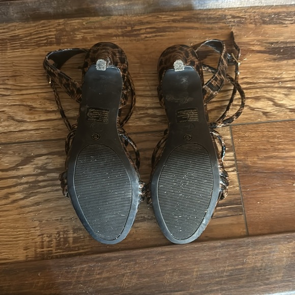 Strappy Leopard Heels - Picture 3 of 3